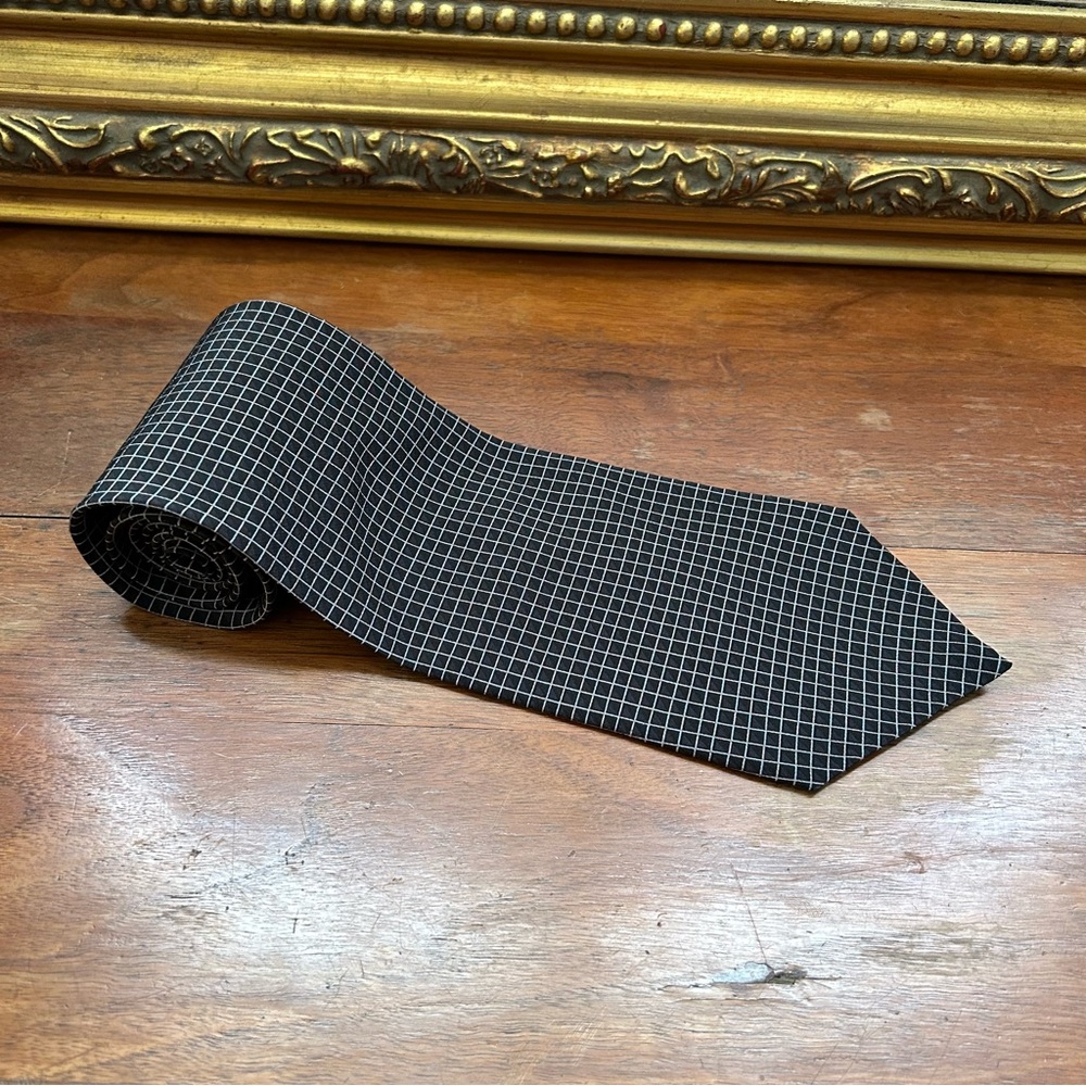 Kenneth Cole New York Classic Black Checkered Tie